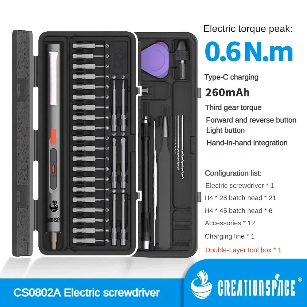Velna Cordless Electric Screwdriver – 3-Speed Precision Set