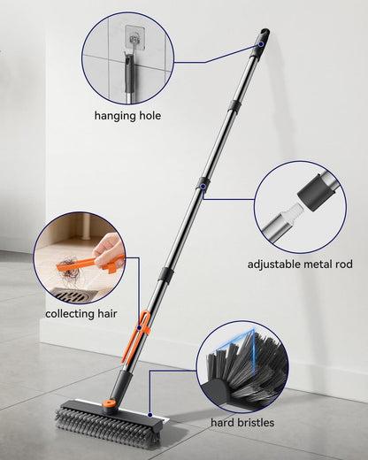 Velna 3-in-1 Floor Scrub Brush — metal section lock